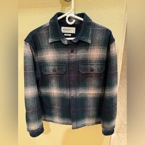 Abercrombie & Fitch Men's Relaxed Heavyweight Flannel Shirt Jacket